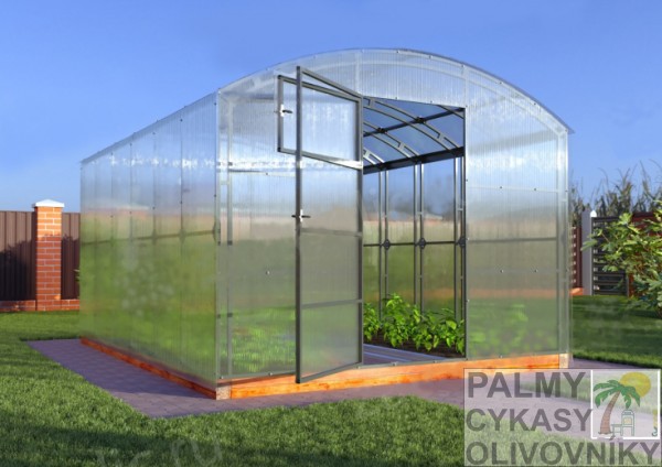 Polykarbonátový skleník s vysokou odolnosťou voči vetru a snehu RUBY PRO 4x3m