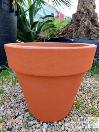 SERRALUNGA DIZAJNOVÝ KVETINÁČ BORDATO LISCIO TERAKOTA priemer 35 cm